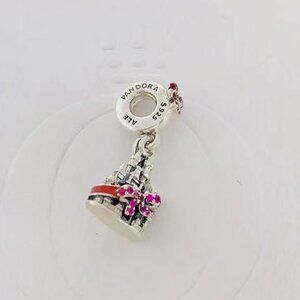 Pandora Disney Parks Holiday Castle Figural Sculpted Fantasyland Castle Charm